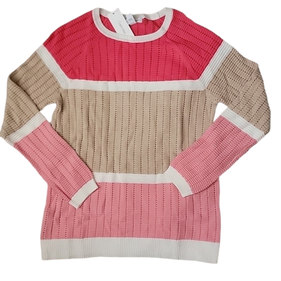 Calvin Klein Sweaters - Calvin Klein Pointelle Block Striped Sweater